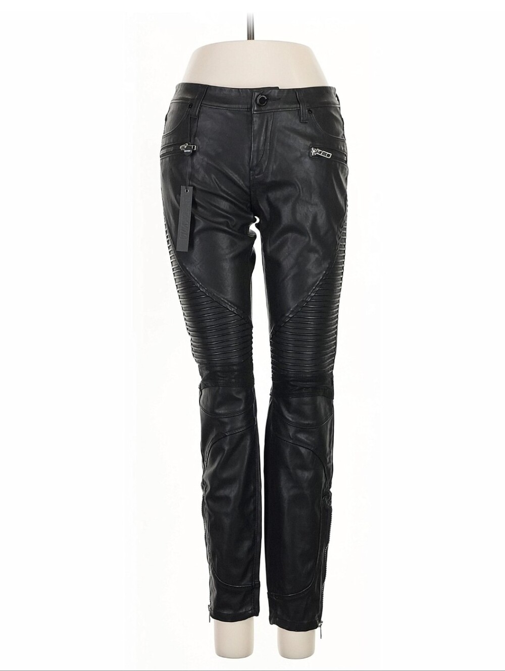 Blank NYC Black Faux Leather Skinny Moto Pants